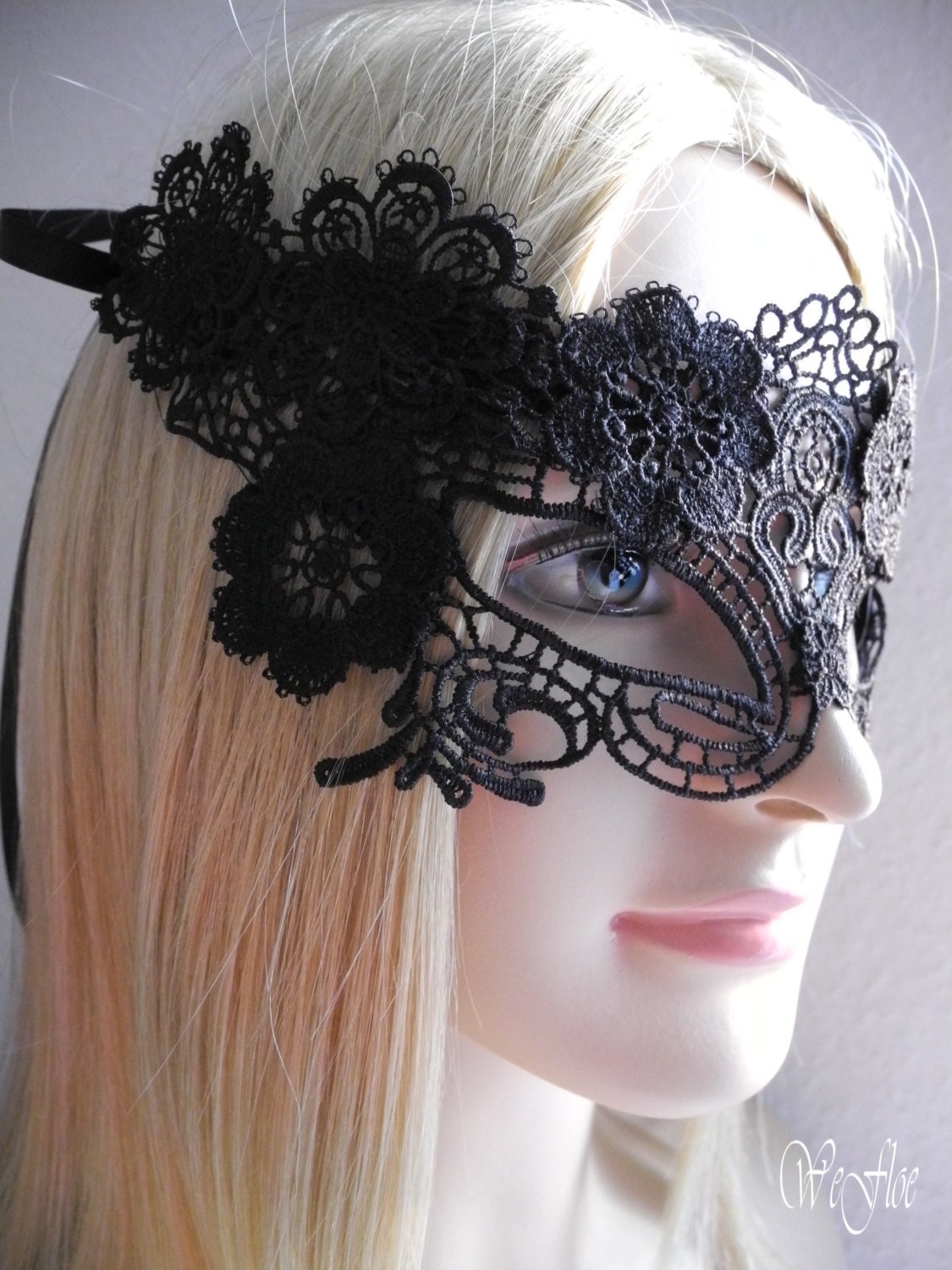 Black Lace Mask Masquerade Ball Face Mask Gothic Halloween