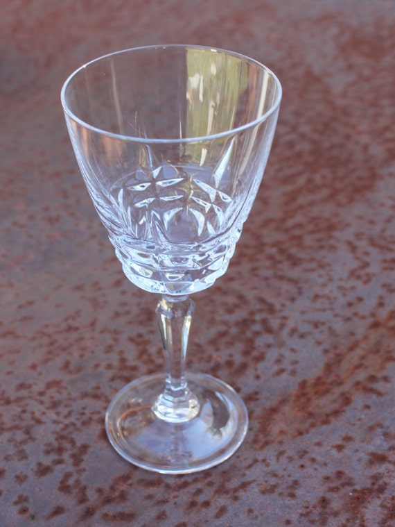 Seven French wine glasses vintage crystal by FrenchVintageHome