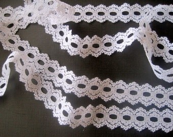Beading Wave Lace Trim, White, 1 inch wide, 1 yard, For Dolls, Scrapbook, Home Decor, Apparel, Accessories, Victorian & Romantic Crafts