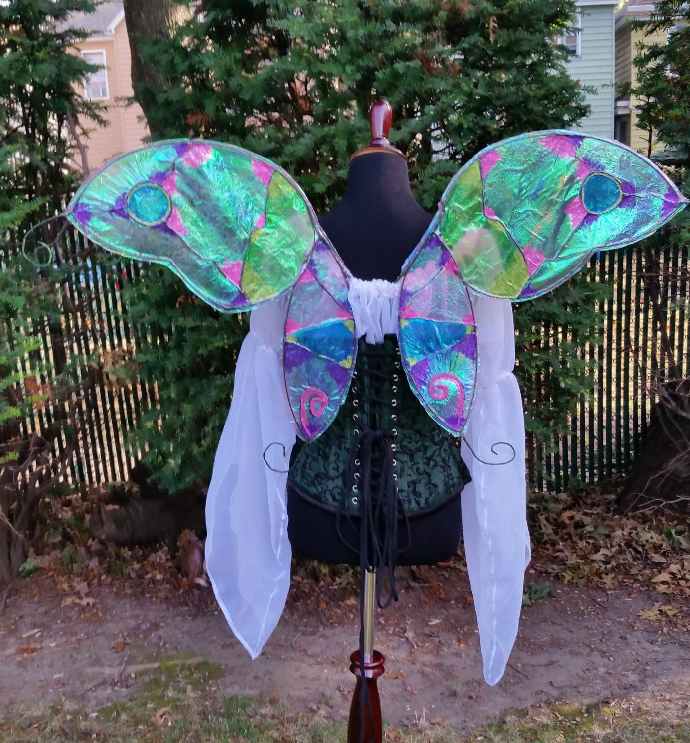 APONI Butterfly style cellophane fairy wings realistic