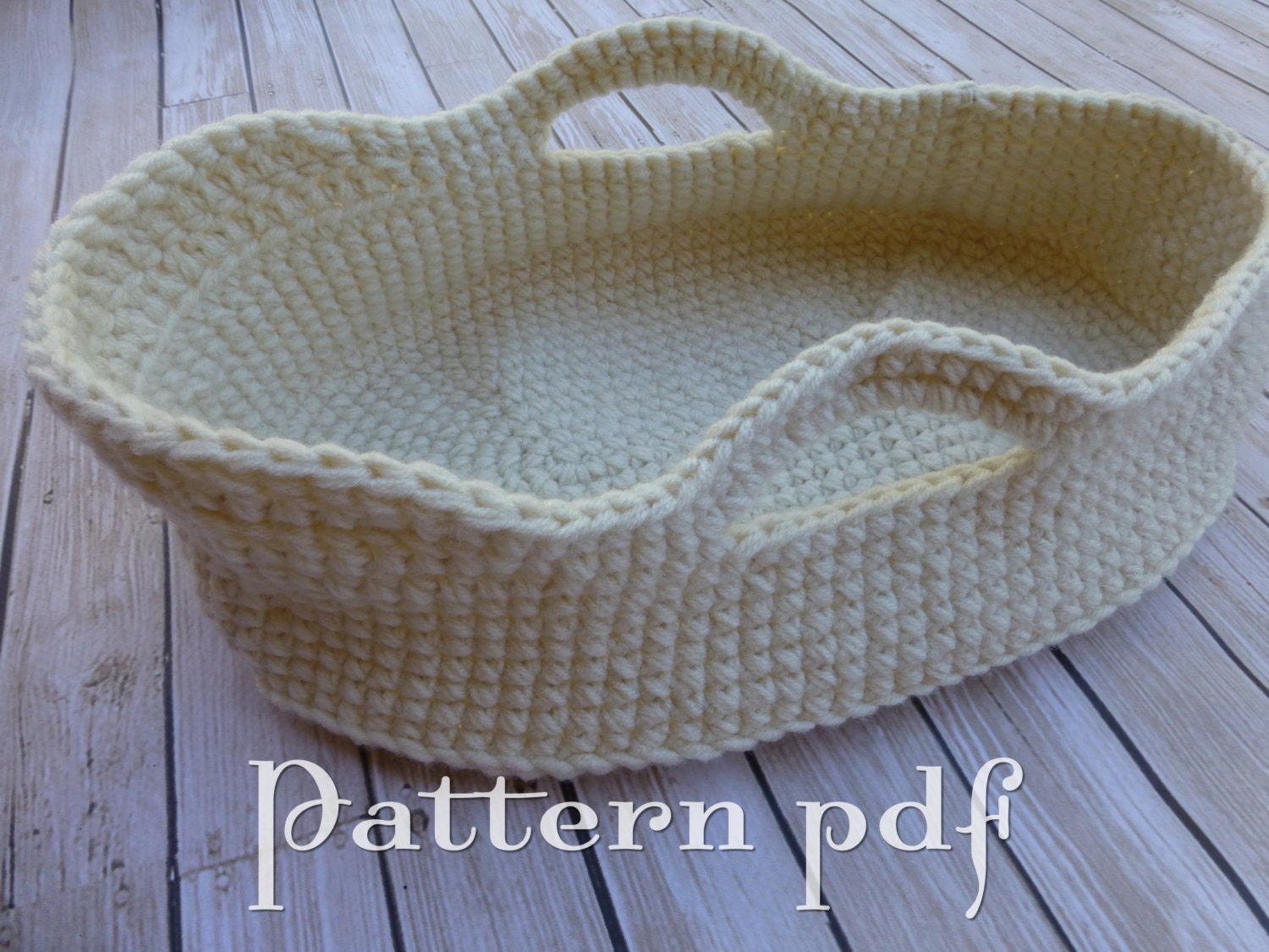 PDF Pattern Crocheted Doll Moses Basket