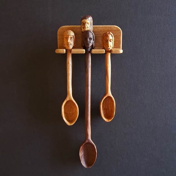 Set of three spoons with holder by roncook on Etsy