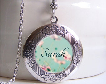 Personalized Locket Necklace, Name Necklace, Photo Locket