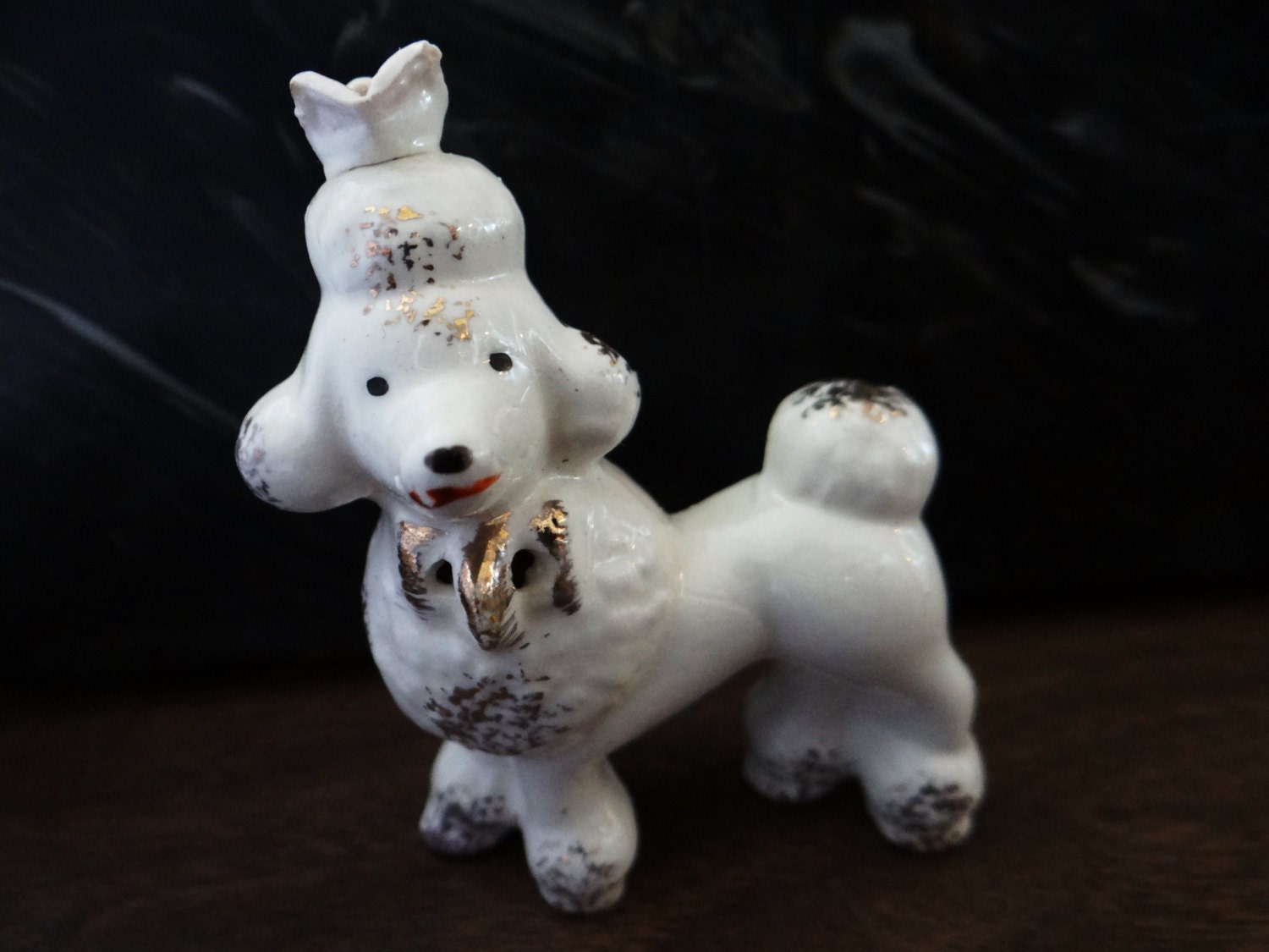 Vintage porcelain poodle figurine dog