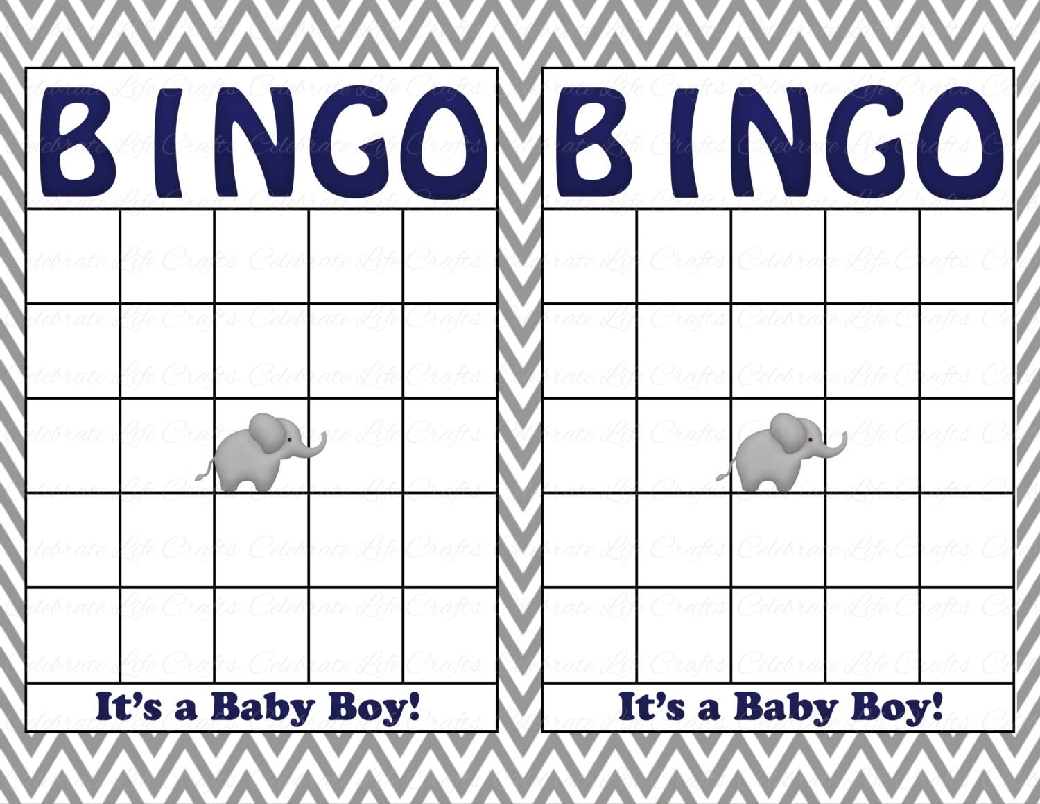 blank twin babies bingo cards