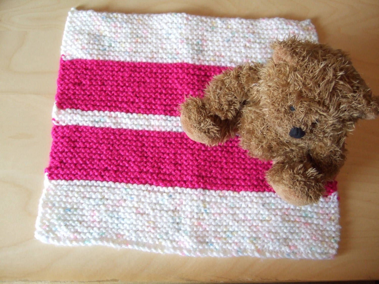 Hand Knitted Dolls Blanket. Reborn Dolls Teeny by MakeStitchKnit