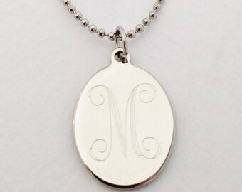 Statement Large Monogram Necklace in Silver or Gold by netexchange