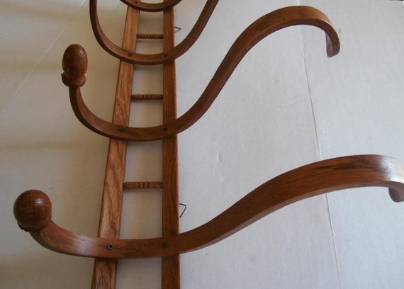 Beautiful Bentwood Bent Wood Wall Mounted Coat And Hat Rack