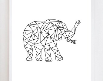 Popular items for geometric elephant on Etsy