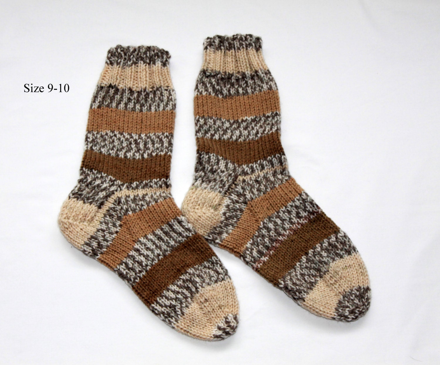 Knit Socks Vegan Brown Size LargeShoe size by Grandmasandeze