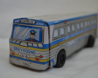 Vintage Japanese Tin Toy Bus: Greyh ound Express 