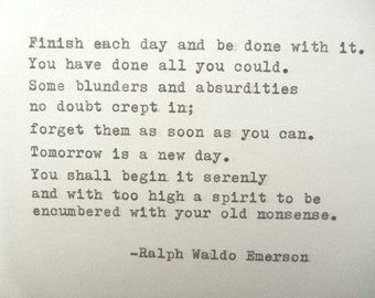 ... Quote Ralph Waldo Emerson with Vintage Typewriter Quote Letterpress