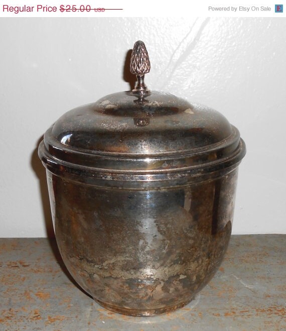 Vintage Ice Bucket Silver Sheridan Ice Cooler Bar by TheBackShak