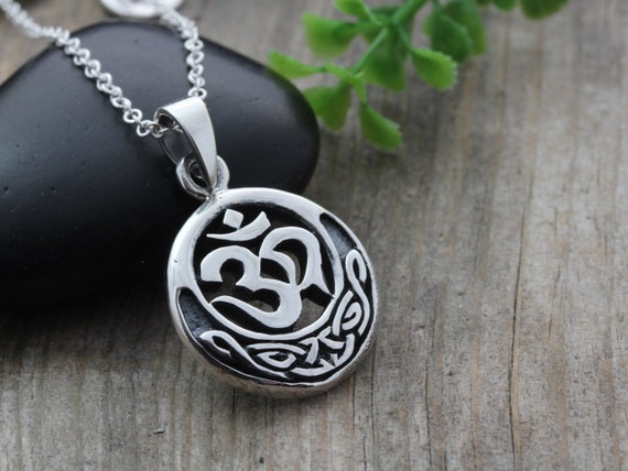 Silver OM Necklace, Sterling silver Om jewelry, Choose your Chain, om ...