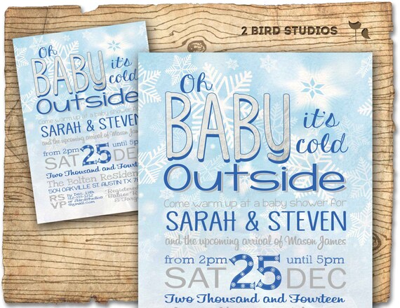 Winter baby shower invitation - Coed winter baby shower - Boy baby shower - Christmas baby shower - DIY printable invitation for winter Il_570xn