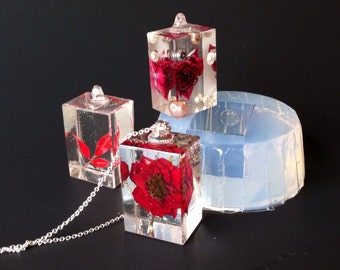 Rectangular Pendant Mold. Clear Silicone Mold for rectangular pendant (MP062)