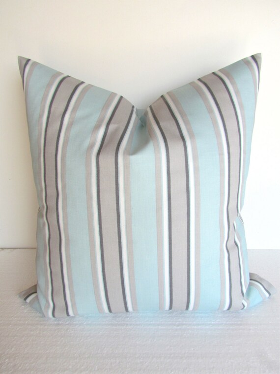 grey and blue pillow covers