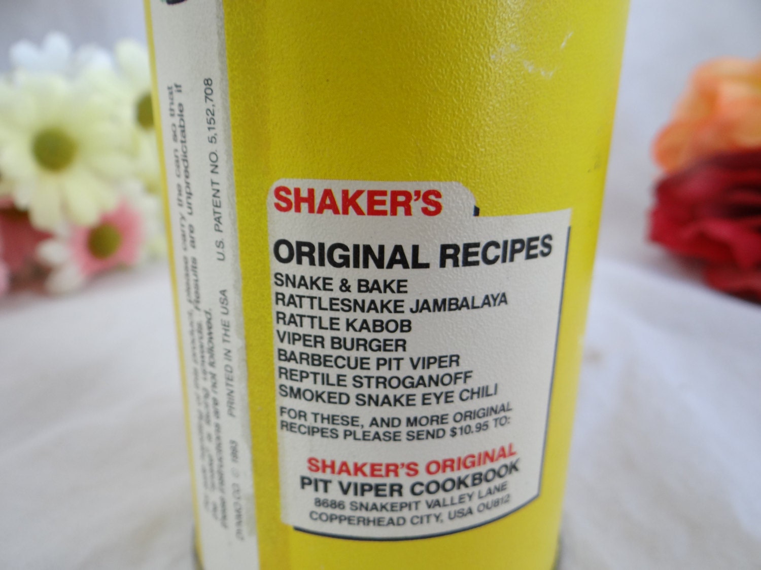 Vintage Shakers Original Live Canned Rattlesnake Can Gag