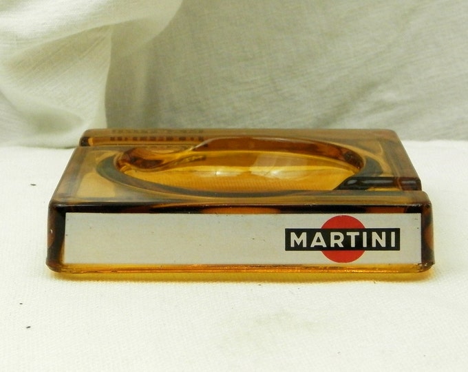 Vintage Mid Century French Glass Bistro Martini Ashtray / Vinatge Decor / French Decor / Retro Ashtray / Cote D'Azur / Funky/ 1960s / Bistro