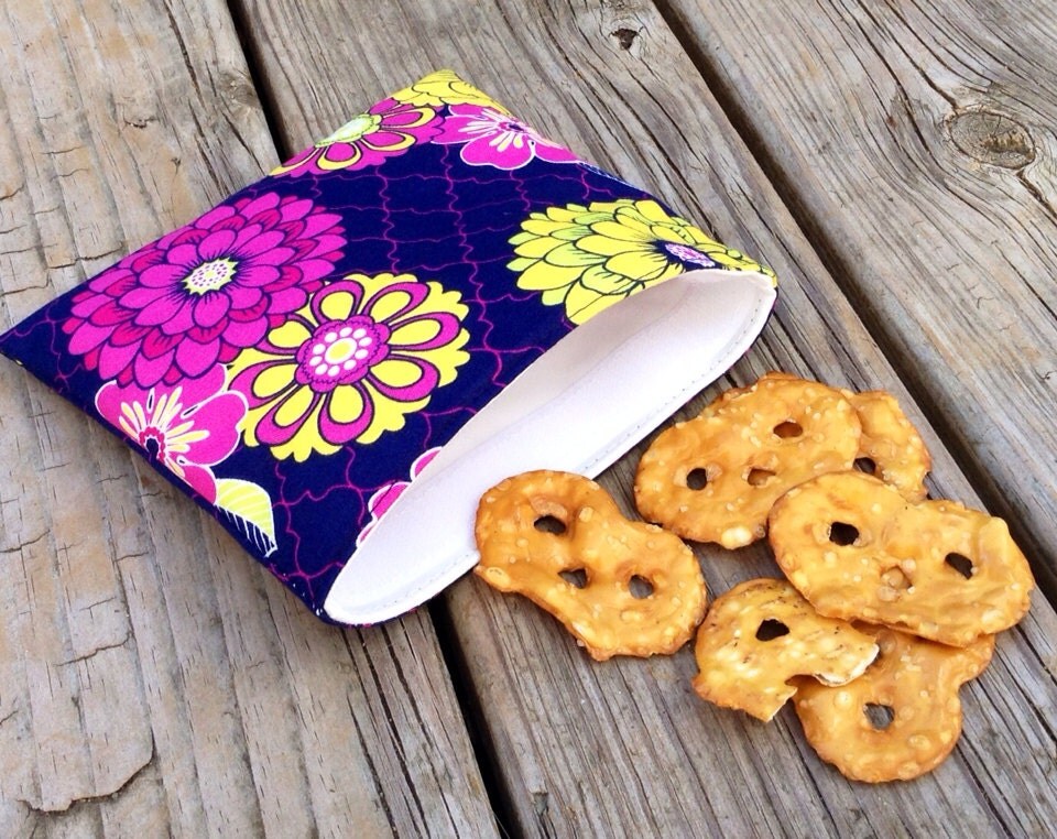Set of 3 Reusable Snack Bags choose from over 100 by ChicBasics1