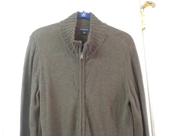 Women's Fall Winter Fashion Warm Brown Sweater Urban Brown Zip Up