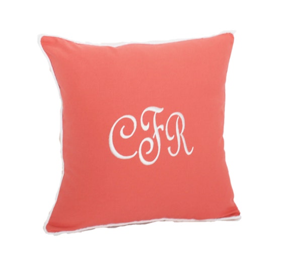 Items similar to 18" Monogrammed Pillow Personalized Pillow with