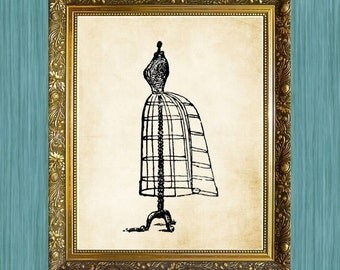Vintage Dress Form Print French Dress Form Print