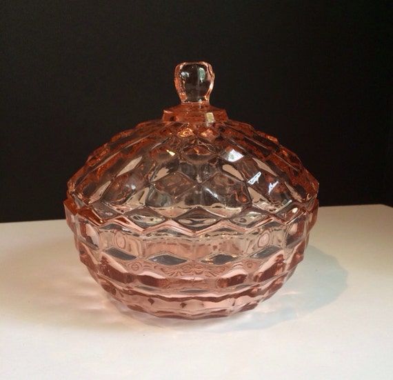 Depression Glass Lidded Candy Dish by by VintageLoveAntiques
