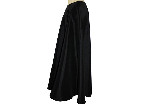 Black taffeta skirt Floor length formal evening maxi skirt XS