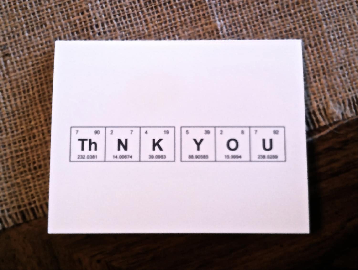 Thank You Chemistry Card Set Periodic Table by theBirdandtheBeard