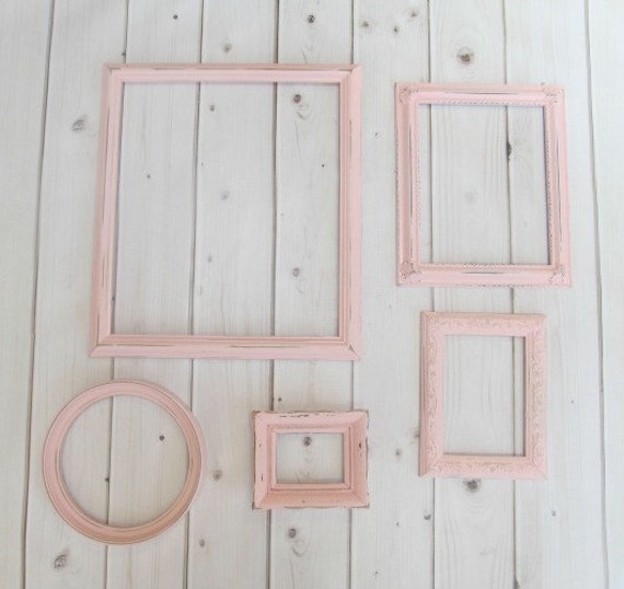 Pink Frame Group Baby Girl Nursery Frames Open Back Large