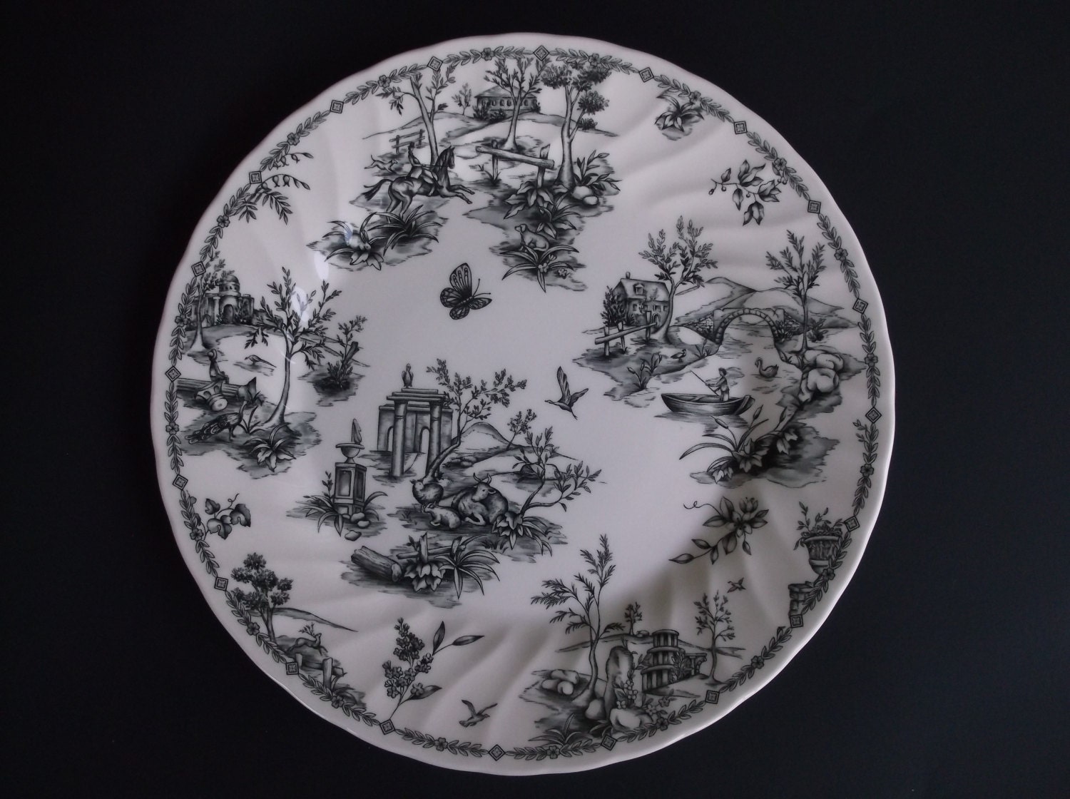 Black and White Plate by Churchill Made In England Black and