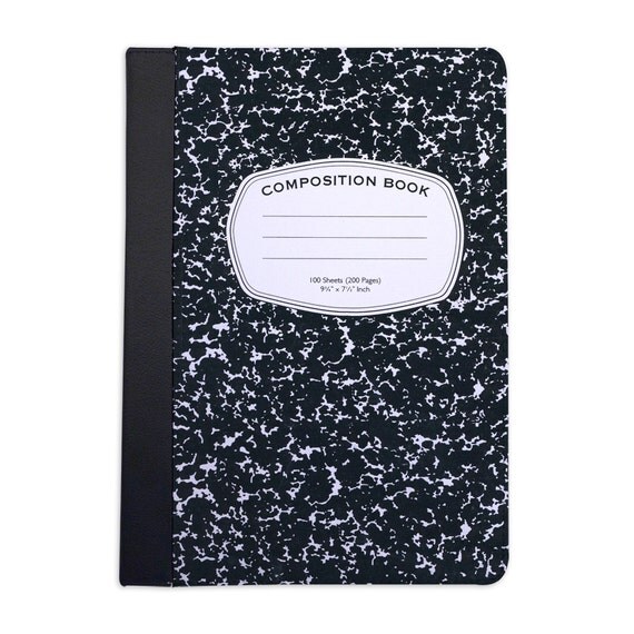 Customizable Old School Composition Book Inspired Folio Case.