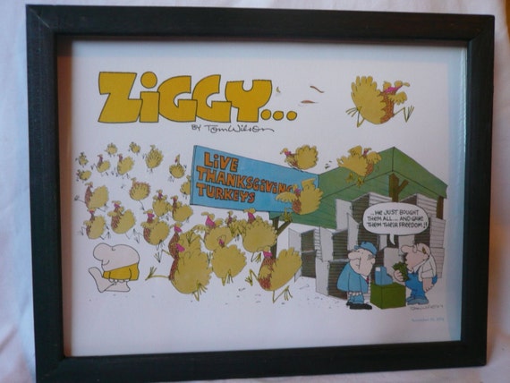 Vintage Ziggy Print Comic Strip Poster 1970s Art Live 1073