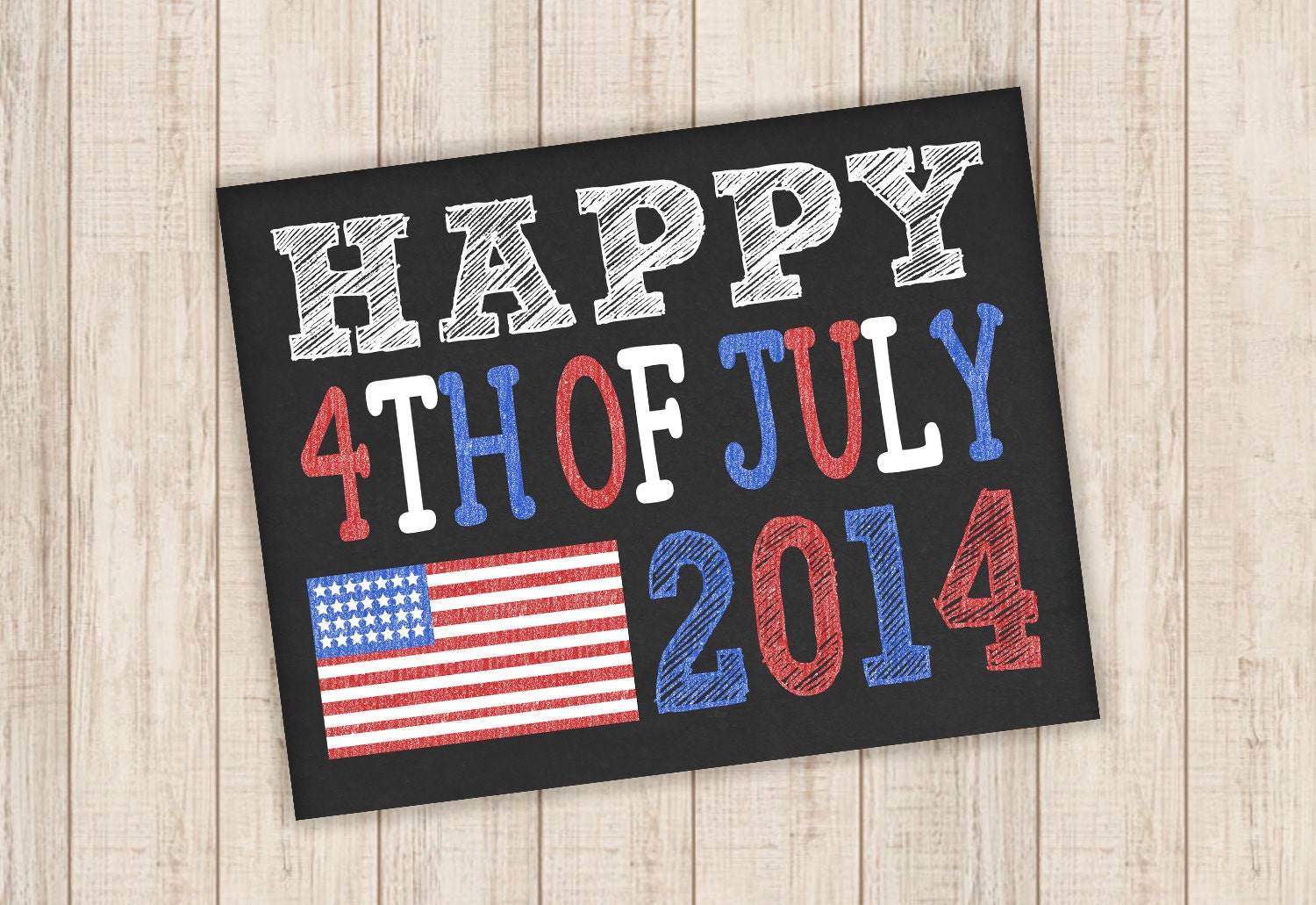 Happy 4th of July Chalkboard sign/photo prop 2015 by AMDdesigns1