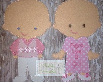 Solidarity: Felt Doll Breast Cancer Awareness Set