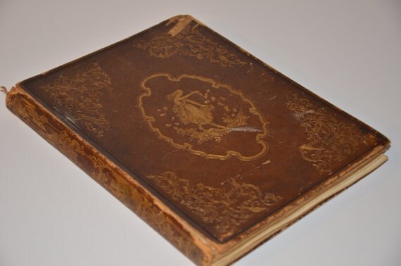 Items similar to 1845 Antique Victorian Album Journal Scrapbook Memory ...