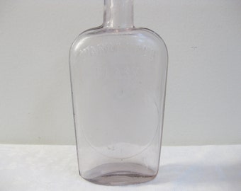 Antique Glass Bottle, Warranted Flask