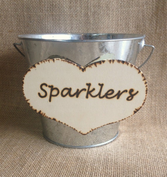 Wedding Sparklers Bucket Rustic Wedding Large by CountryBarnBabe