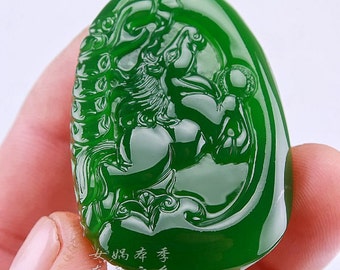 Popular items for jade luck pendant on Etsy