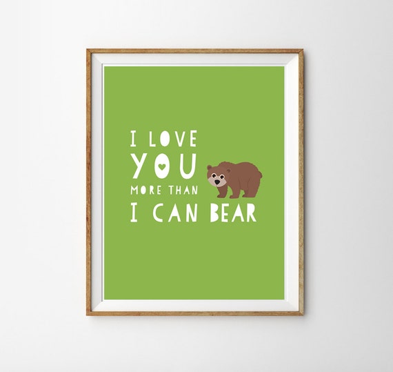 Cute Bear Print for a Baby Girl or Boy's Nursery