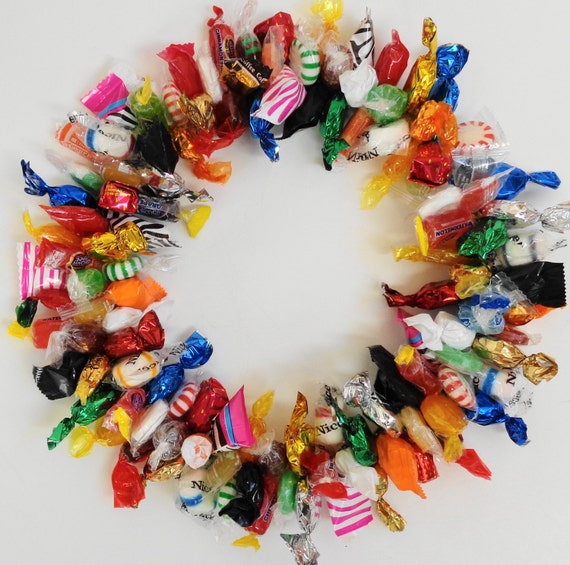MultiColored Edible Hard Candy Wreath by CandyWreathsbyCarla