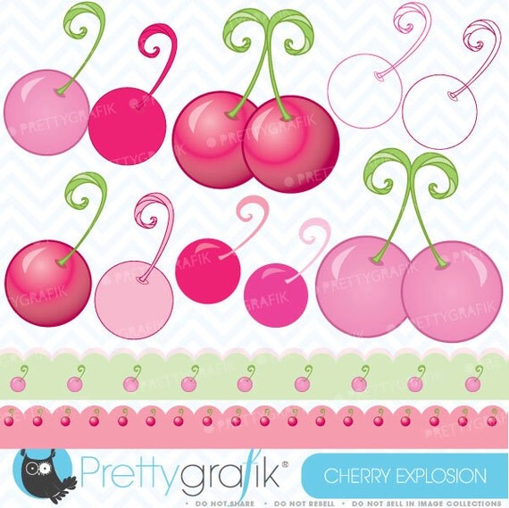 Cherry clipart commercial use, vector graphics, digital clip art, digital images - CL393 Il_570xn