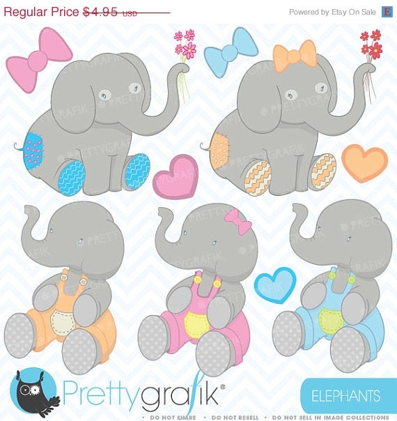 60% OFF SALE Elephant clipart commercial use, vector graphics, digital clip art, digital images - CL396 Il_570xn