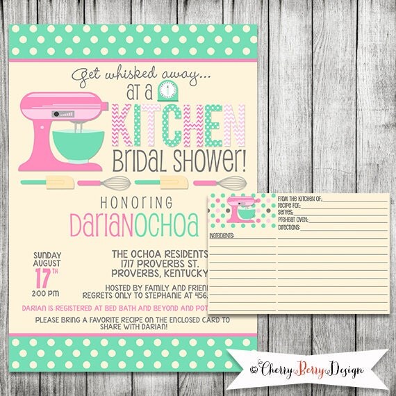 Get Whisked Away Invite Kitchen Bridal by CherryBerryDesign