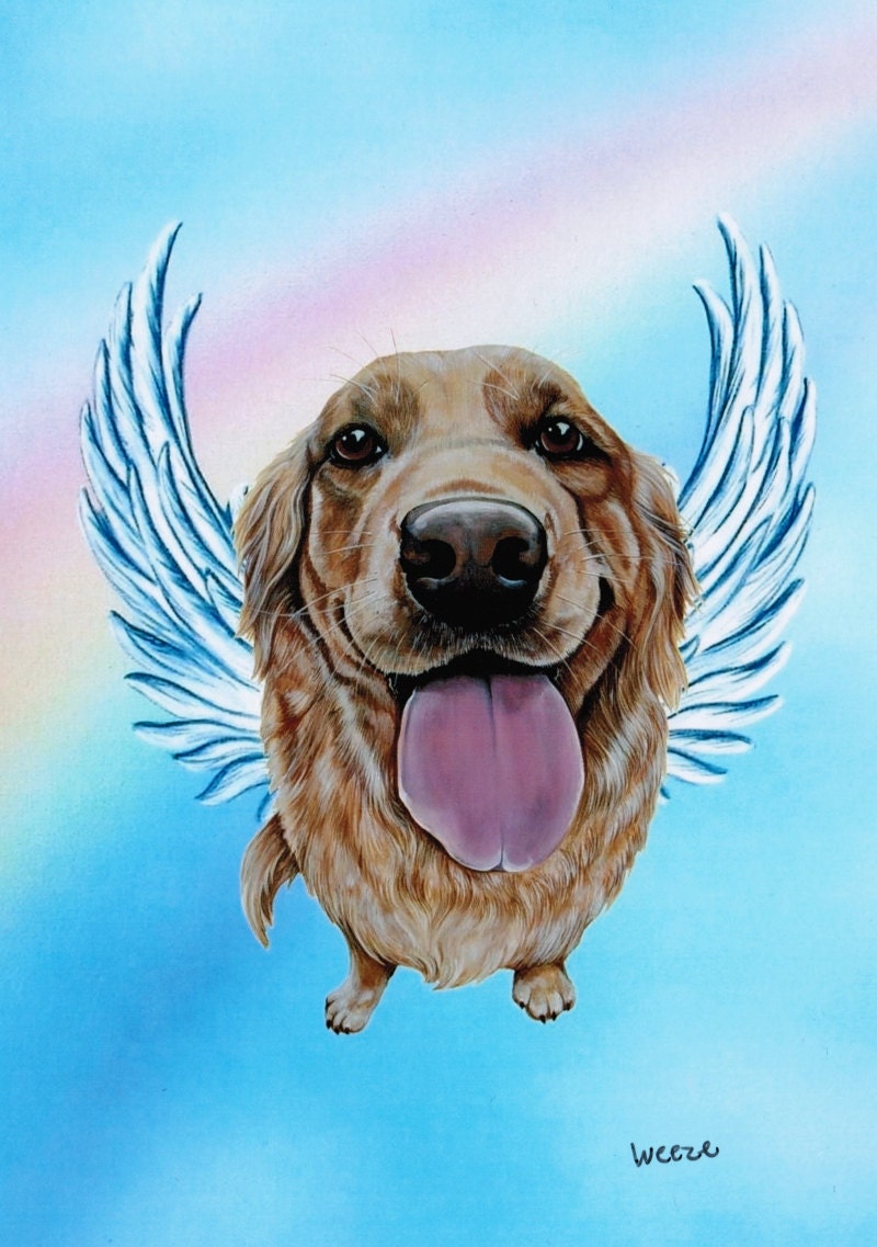 Golden Retriever Angel Golden Retriever Golden by ArtbyWeeze