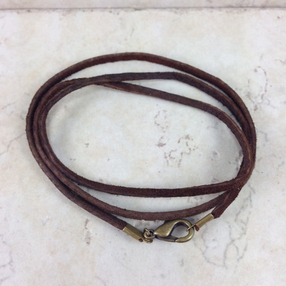 20 or 18 or 16 Brown Deerskin Leather Necklace by RyanJesseeglass