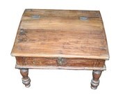 Indian Artifact, Chest , Antique Wooden Money Lender Desk ( Muneem Desk)