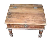 Indian Artifact, Chest , Antique Wooden Money Lender Desk ( Muneem Desk)