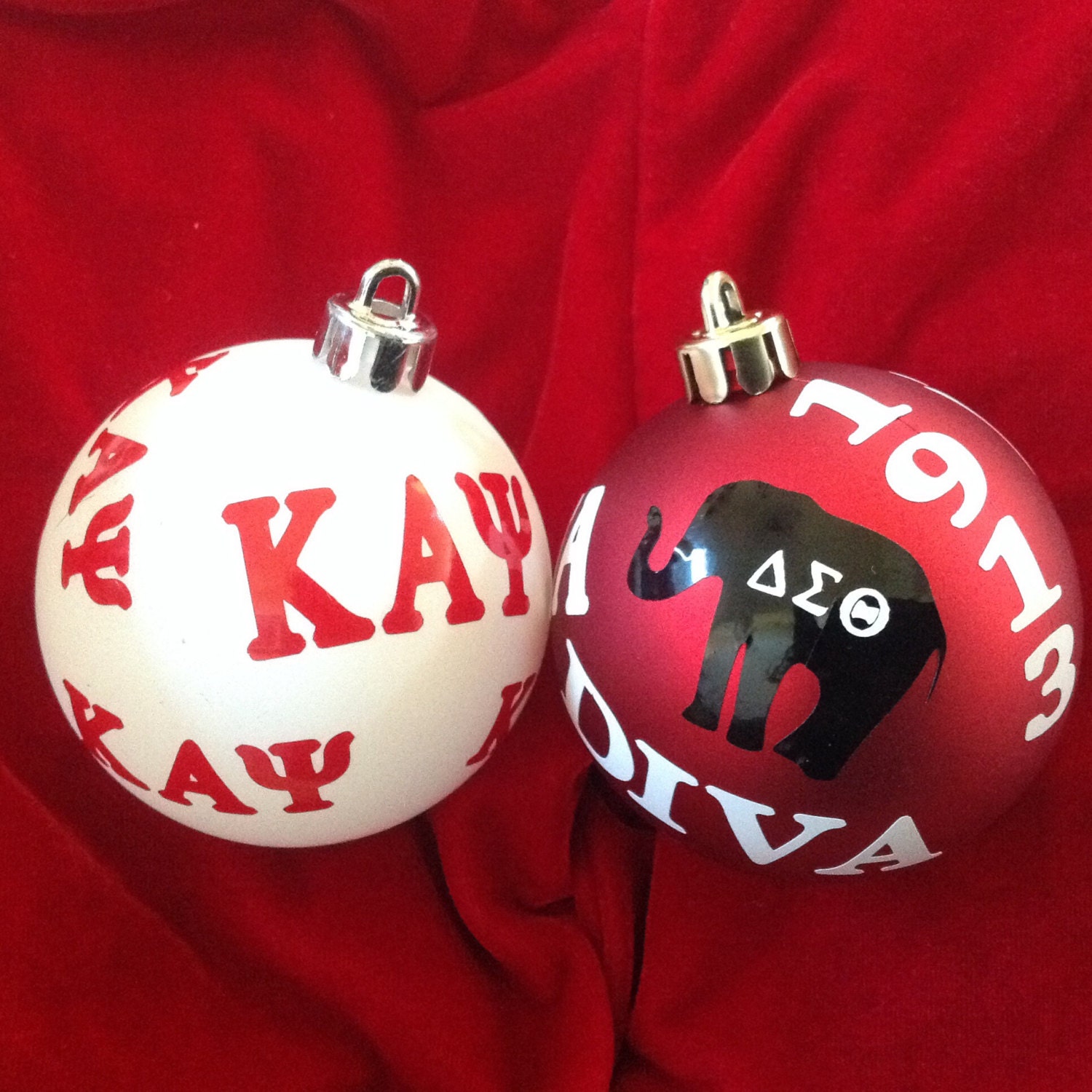 kappa alpha psi and delta sigma theta inspired ornament set kappa alpha psi and delta sigma theta inspired ornament set